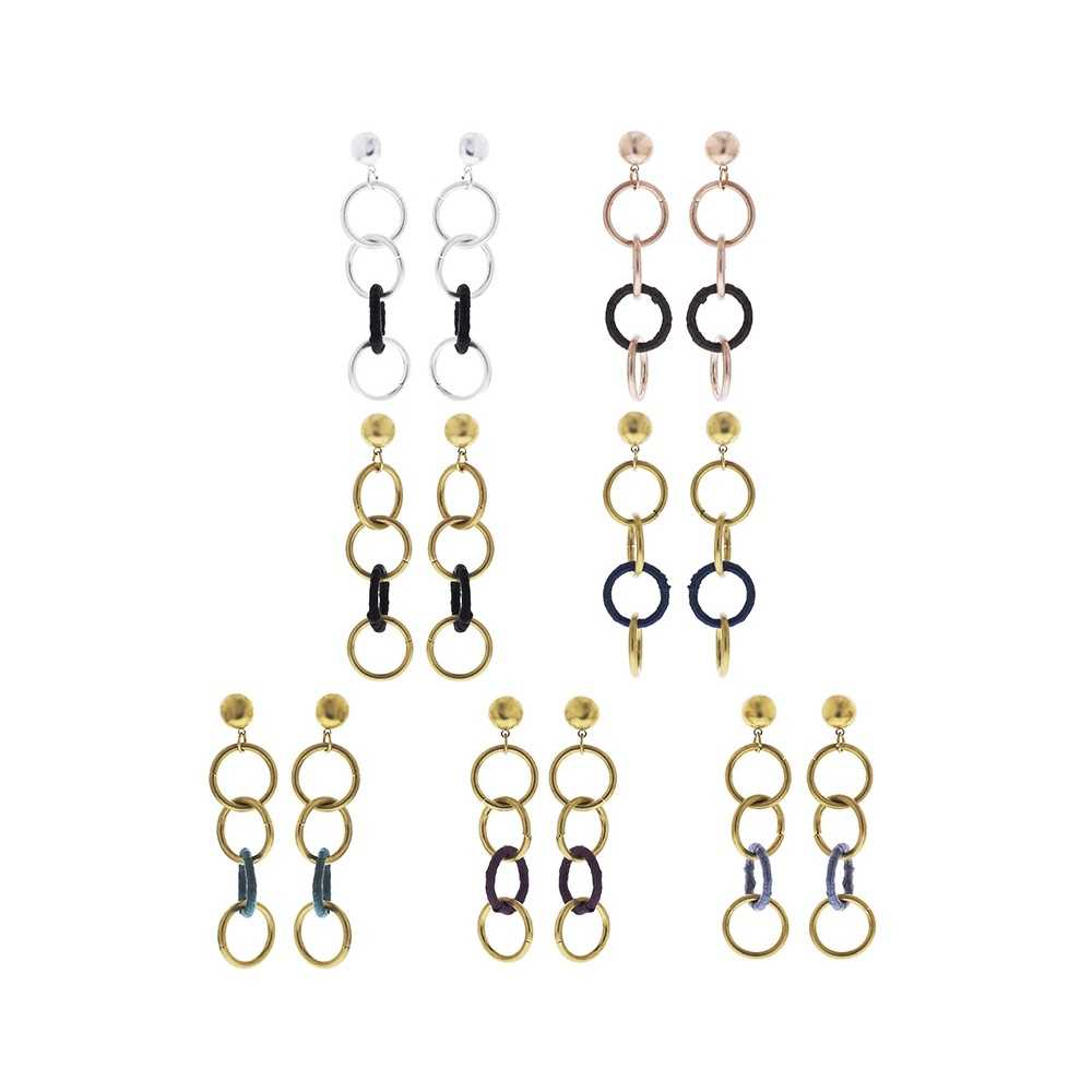 RAFFIA METAL RING EARRINGS