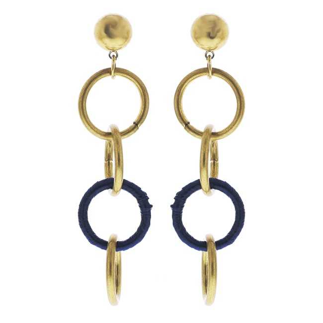 RAFFIA METAL RING EARRINGS