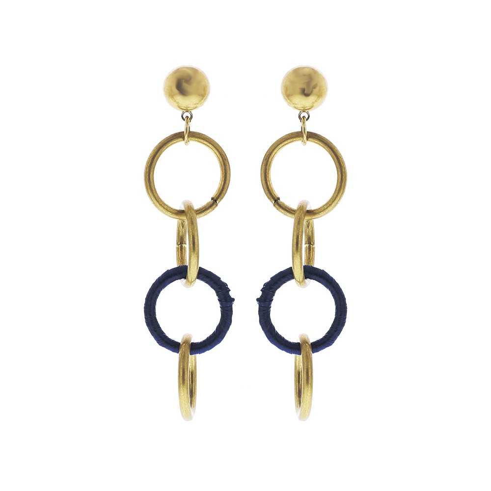 RAFFIA METAL RING EARRINGS