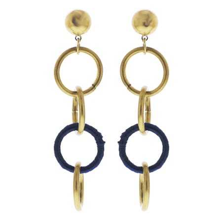 RAFFIA METAL RING EARRINGS