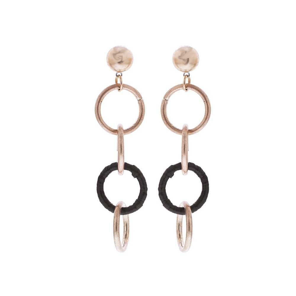 RAFFIA METAL RING EARRINGS