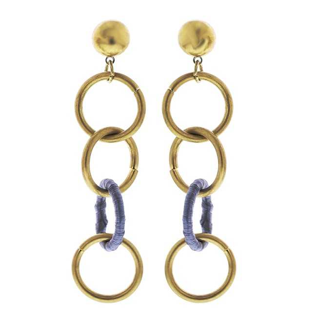 RAFFIA METAL RING EARRINGS