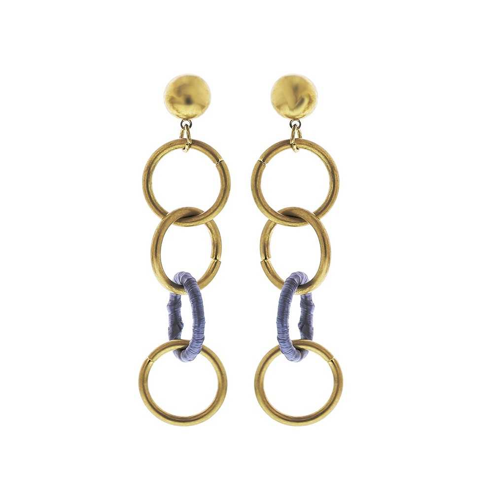 RAFFIA METAL RING EARRINGS