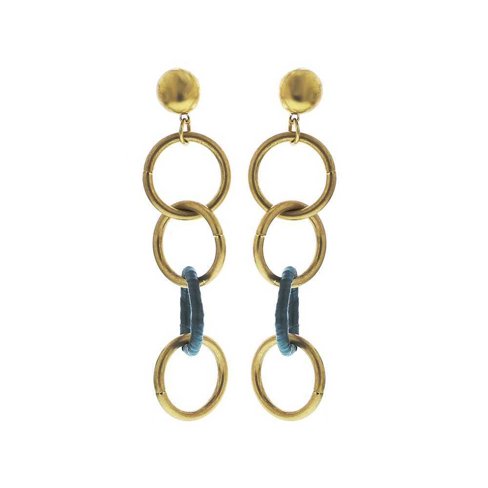 RAFFIA METAL RING EARRINGS