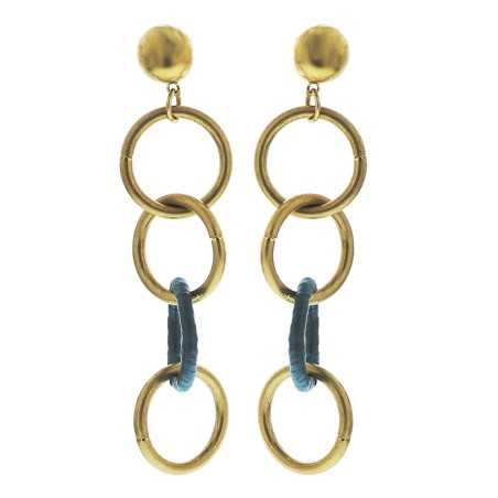 RAFFIA METAL RING EARRINGS