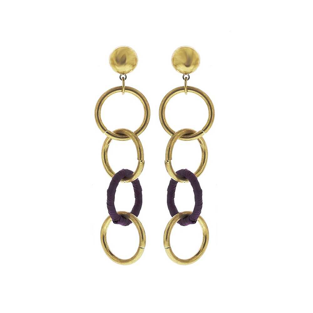 RAFFIA METAL RING EARRINGS