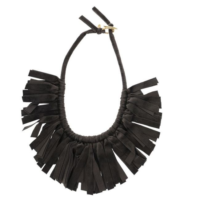 FABRIC FAN VELVET SHORT NECKLACE