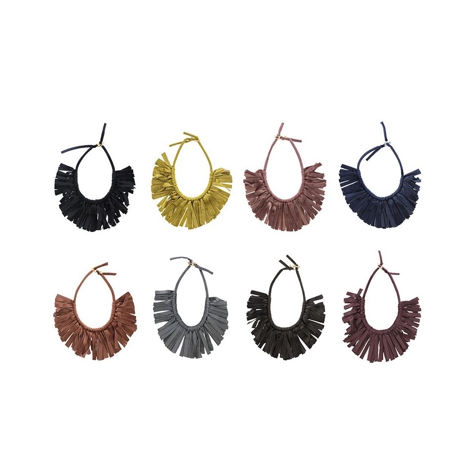 FABRIC FAN VELVET SHORT NECKLACE