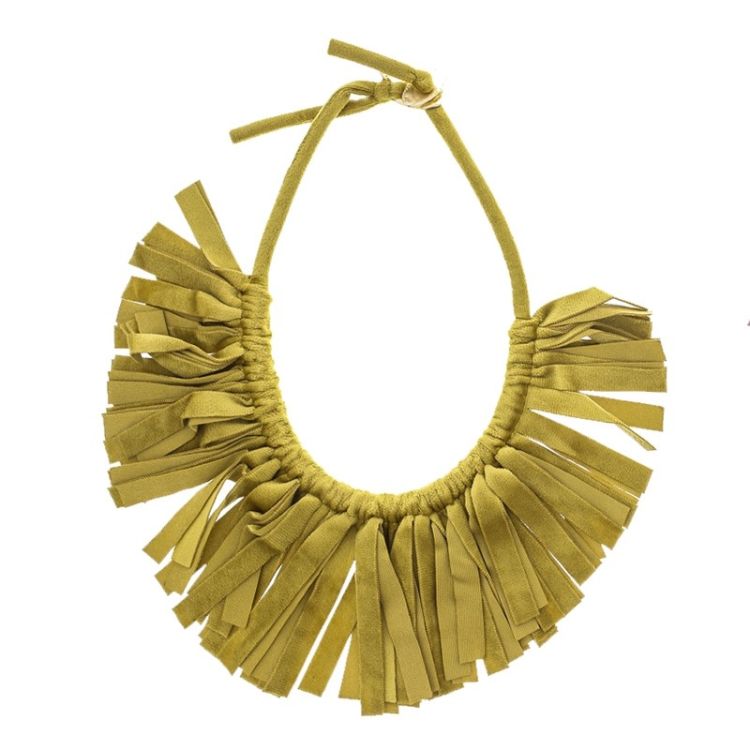 FABRIC FAN VELVET SHORT NECKLACE
