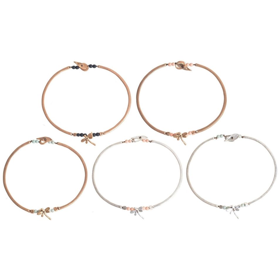 GARGANTILLA DOBLE TUBO METAL CUENTAS