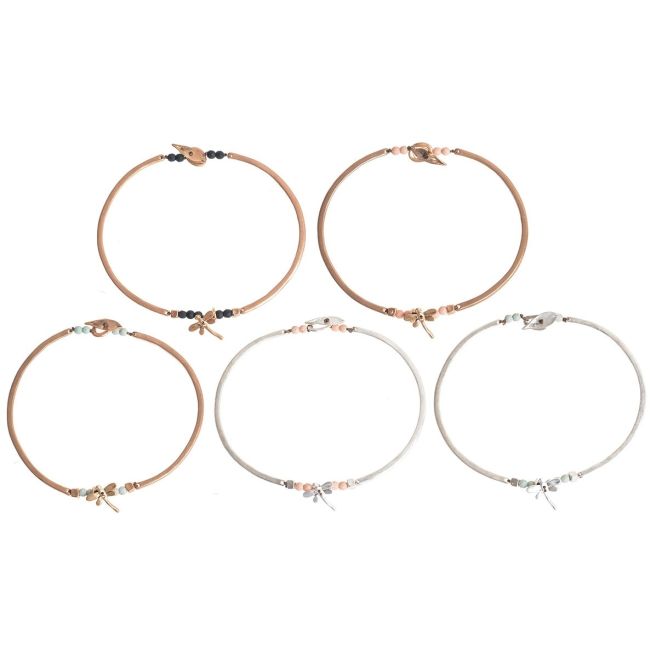 GARGANTILLA DOBLE TUBO METAL CUENTAS