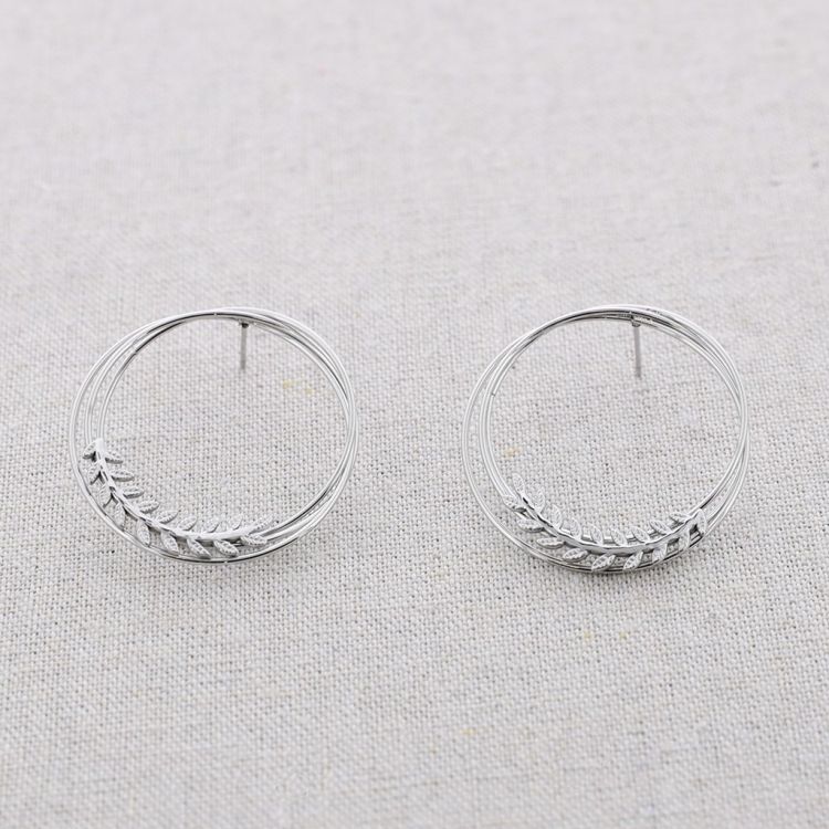 PENDIENTES ACERO TRIPLE ARO ESPIGA