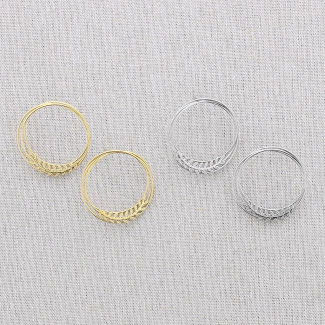 PENDIENTES ACERO TRIPLE ARO ESPIGA