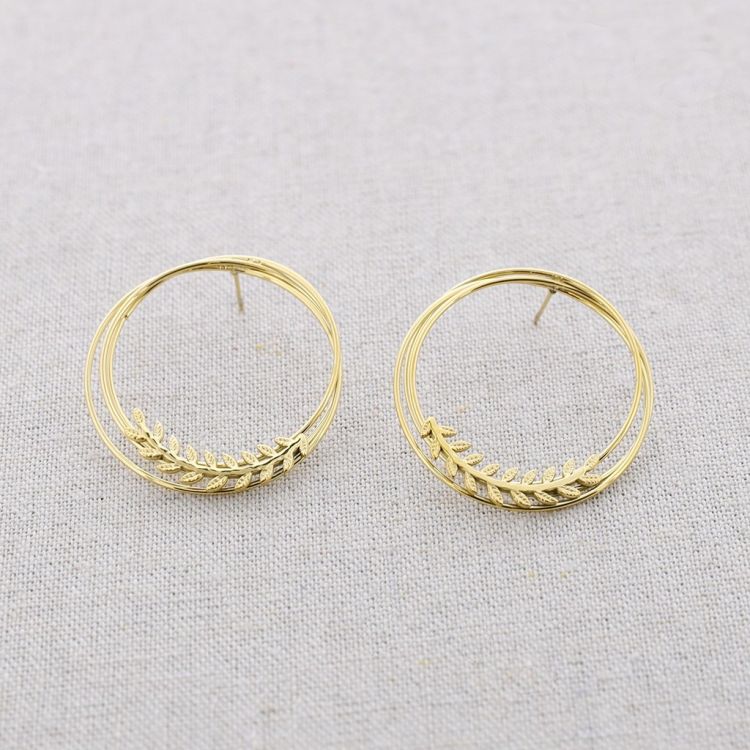 PENDIENTES ACERO TRIPLE ARO ESPIGA 2