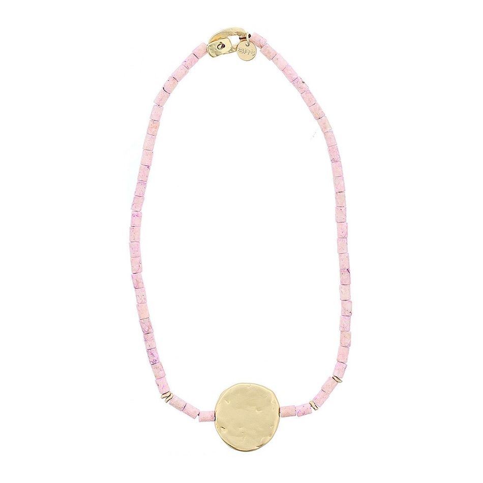GARGANTILLA PIEDRAS MEDALLA METAL