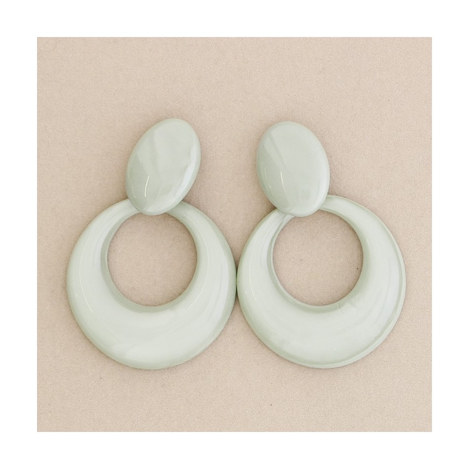 PENDIENTES COLGANTE ANILLA RESINA