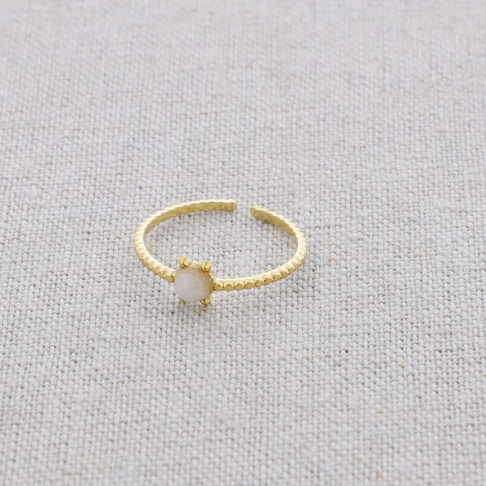 STONE STEEL RING