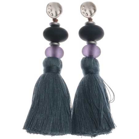 FRINGED RESIN BEADS EARRINGS