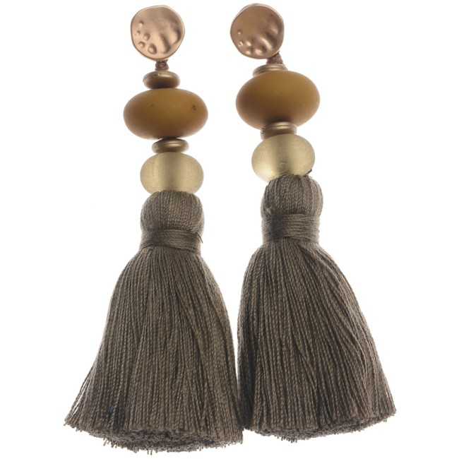 FRINGED RESIN BEADS EARRINGS