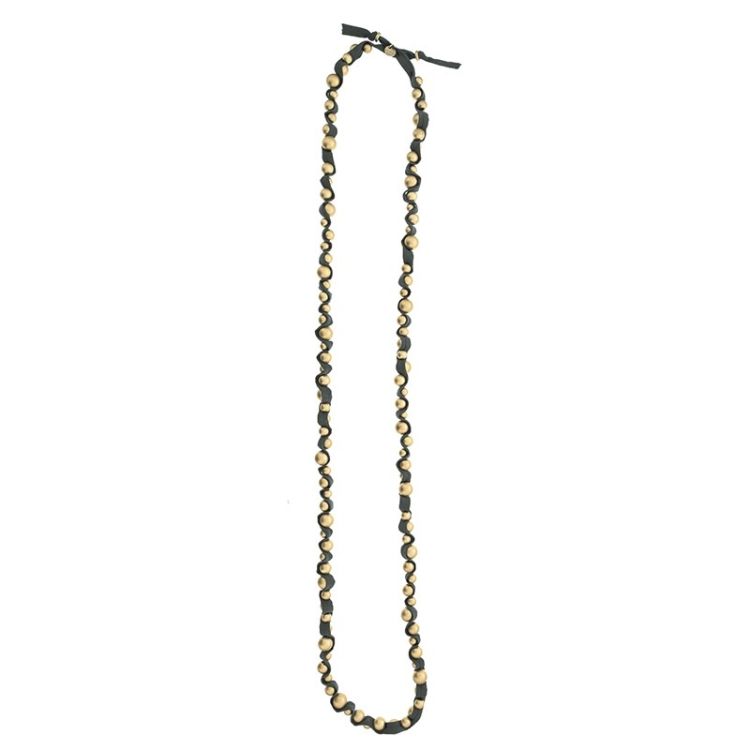 LONG TUBE NECKLACE WITH IMITATION METAL BEADS 2