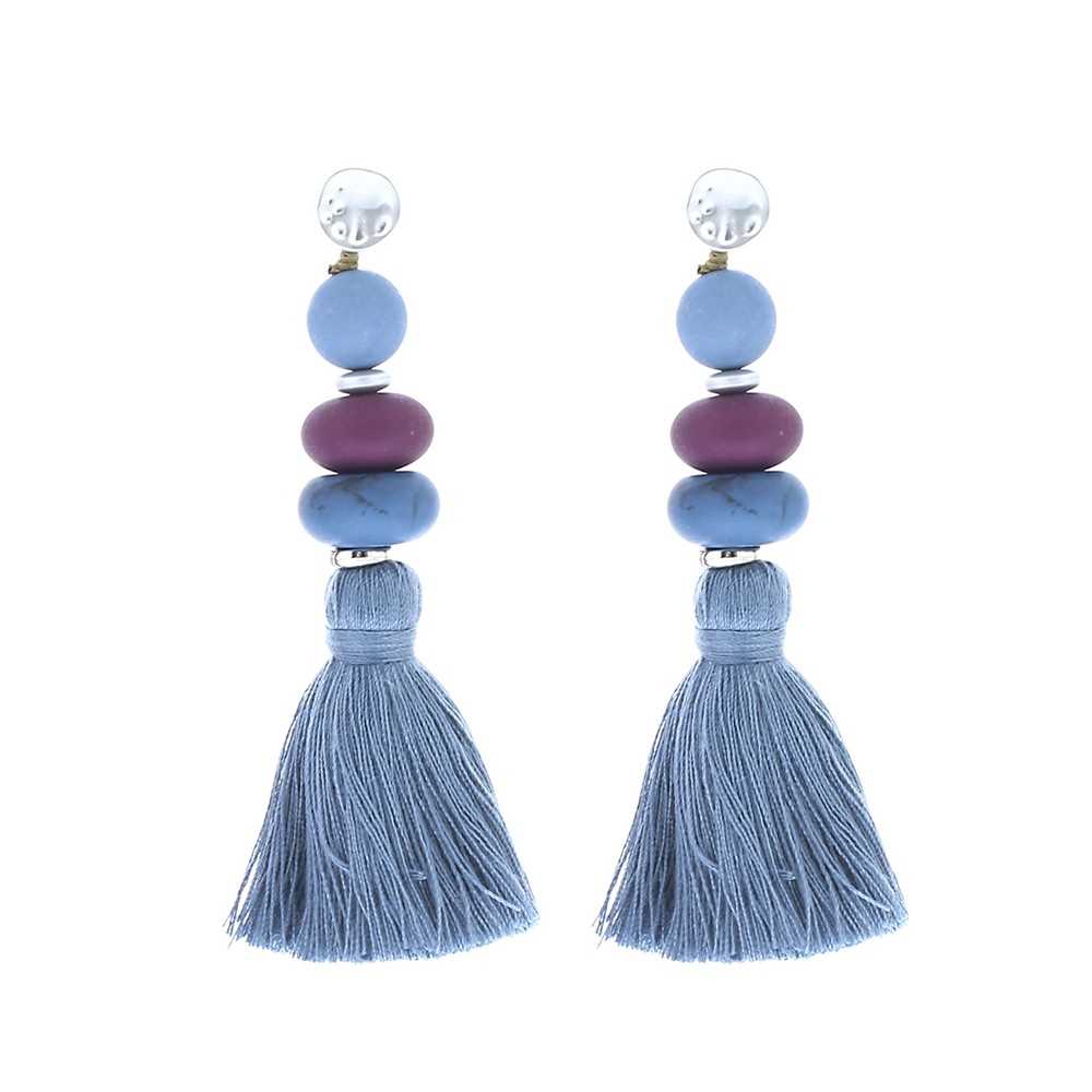 FRINGED RESIN BEADS EARRINGS