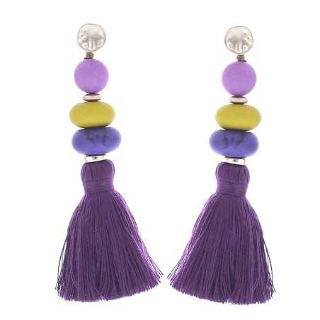 FRINGED RESIN BEADS EARRINGS