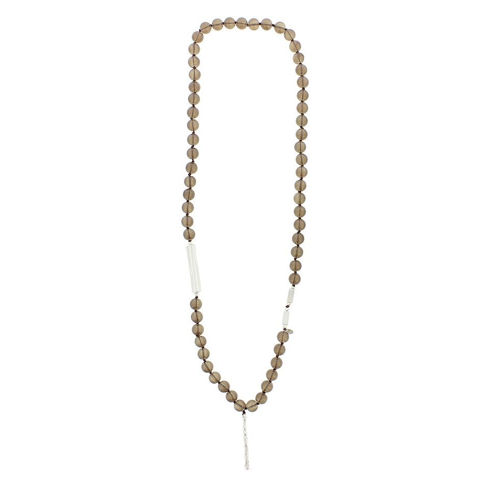 LONG NECKLACE WITH METAL BAR PENDANT