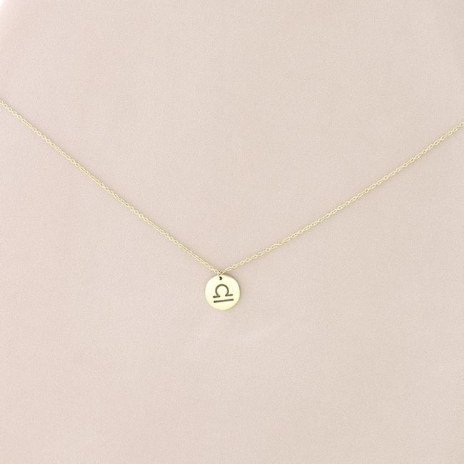 LIBRA PLATE STEEL SHORT NECKLACE