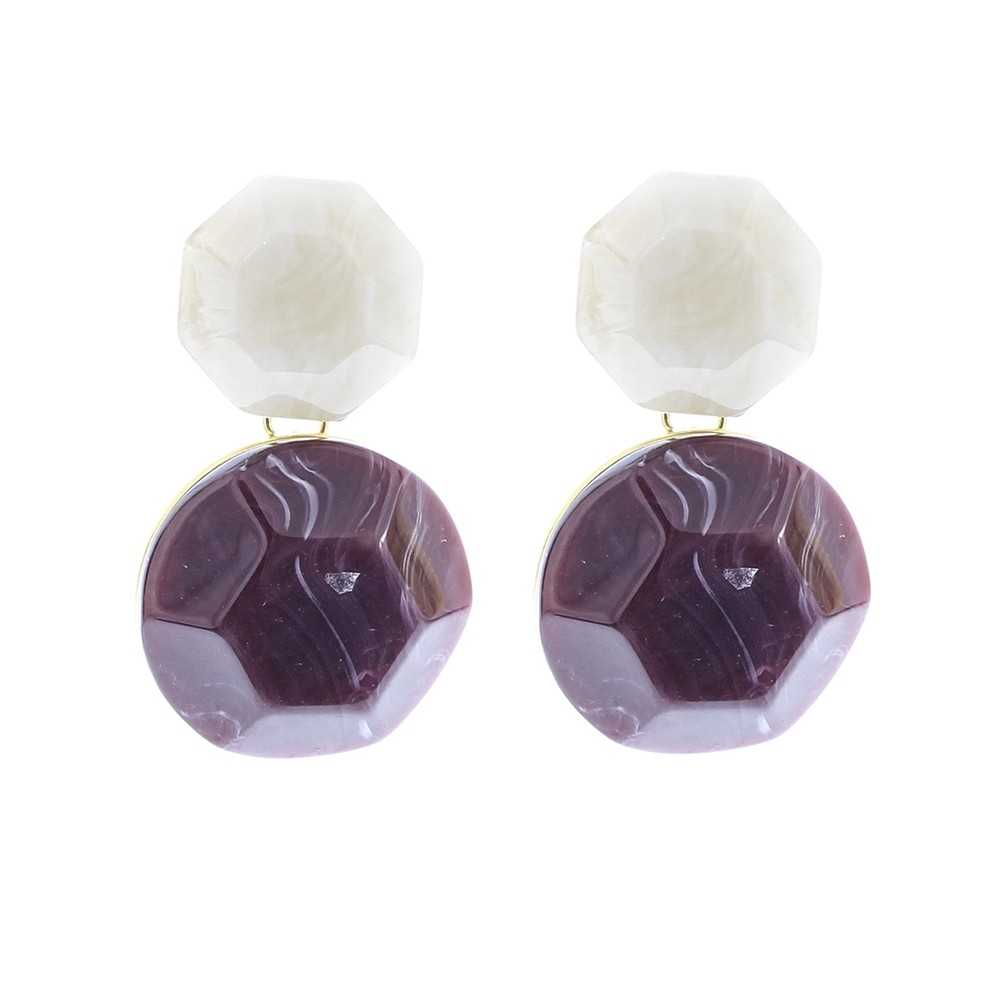 DOUBLE METAL RESIN EARRINGS