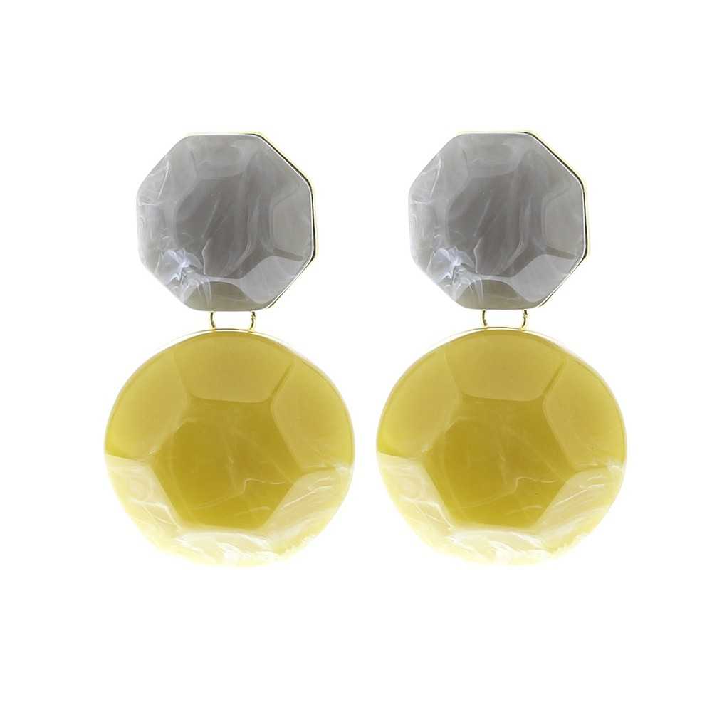 DOUBLE METAL RESIN EARRINGS