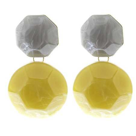 DOUBLE METAL RESIN EARRINGS