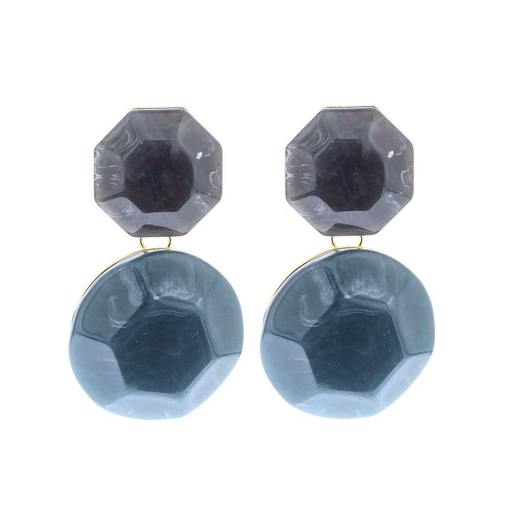 DOUBLE METAL RESIN EARRINGS