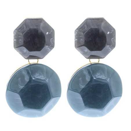 DOUBLE METAL RESIN EARRINGS