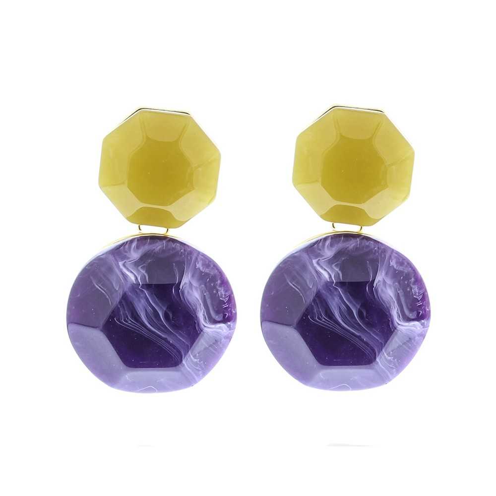 DOUBLE METAL RESIN EARRINGS