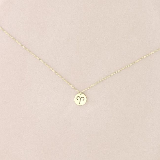 ARIES PLATE STEEL SHORT NECKLACE
