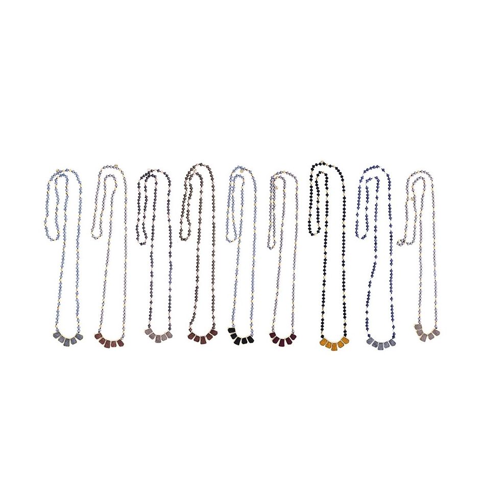 COLLAR LARGO CRISTALES CUENTAS FORRADAS