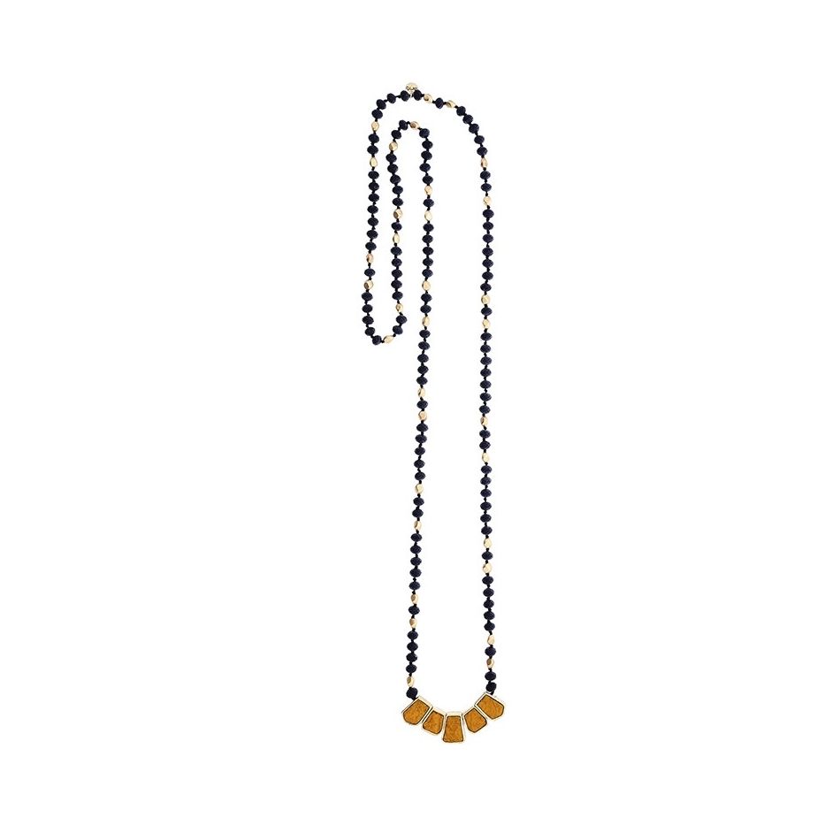 COLLAR LARGO CRISTALES CUENTAS FORRADAS
