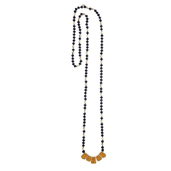COLLAR LARGO CRISTALES CUENTAS FORRADAS