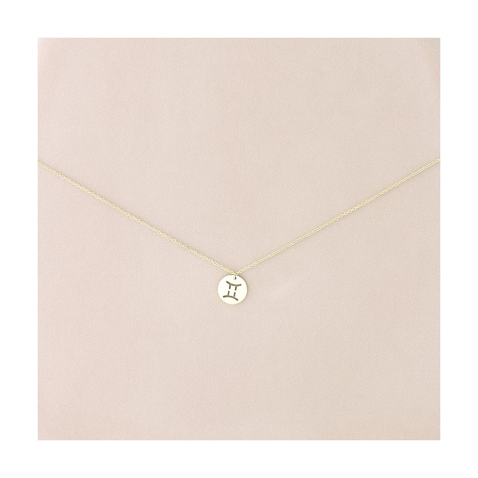GEMINI PLATE STEEL SHORT NECKLACE