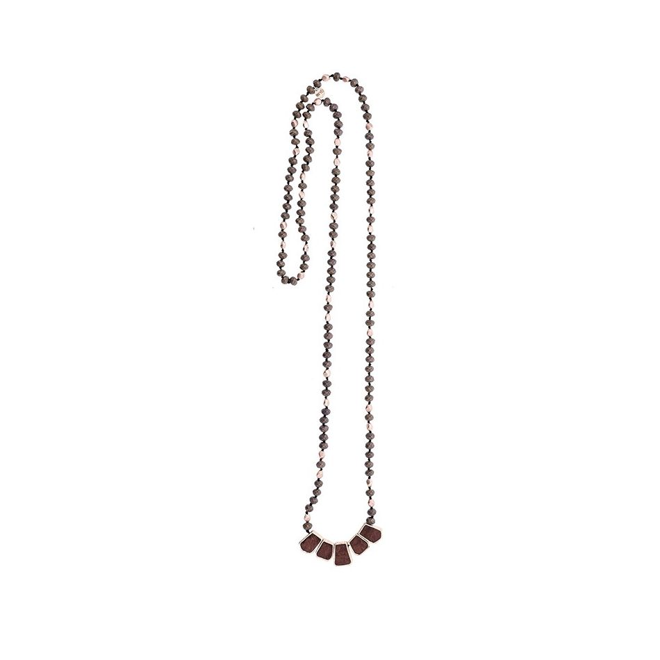 COLLAR LARGO CRISTALES CUENTAS FORRADAS