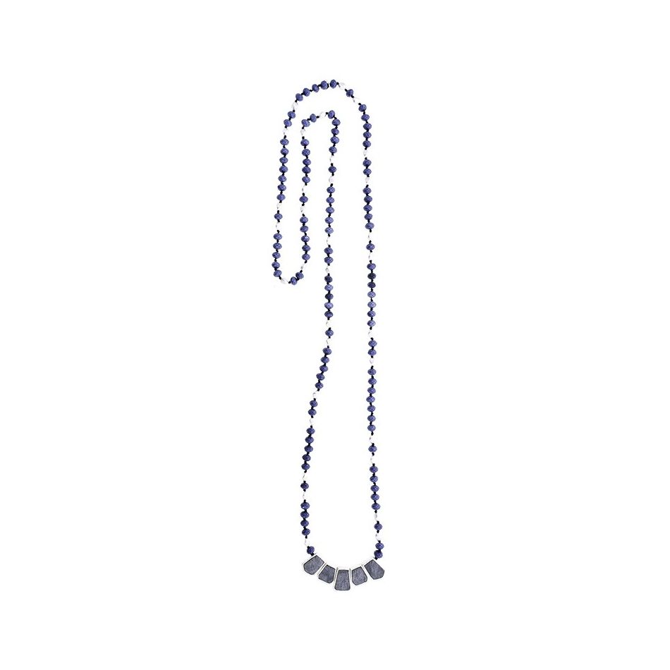 COLLAR LARGO CRISTALES CUENTAS FORRADAS