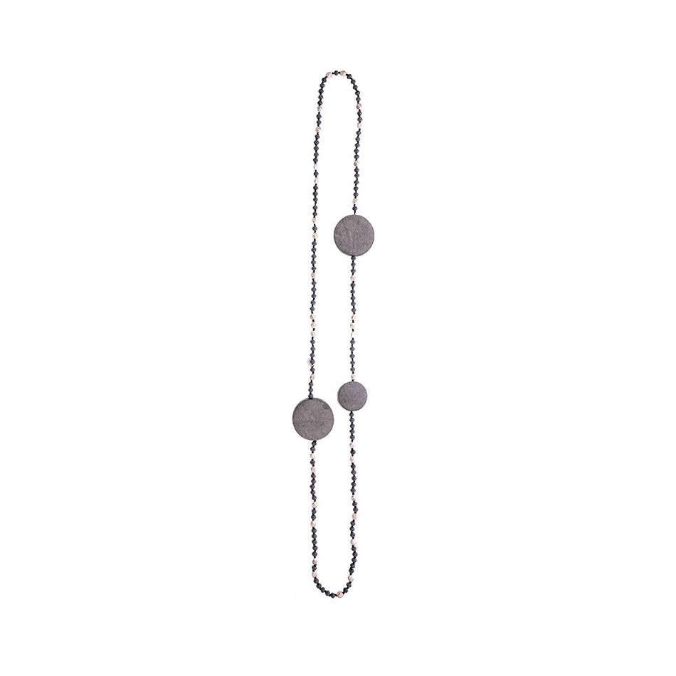 COLLAR LARGO CRISTALES MEDALLAS FORRADAS