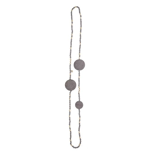 COLLAR LARGO CRISTALES MEDALLAS FORRADAS