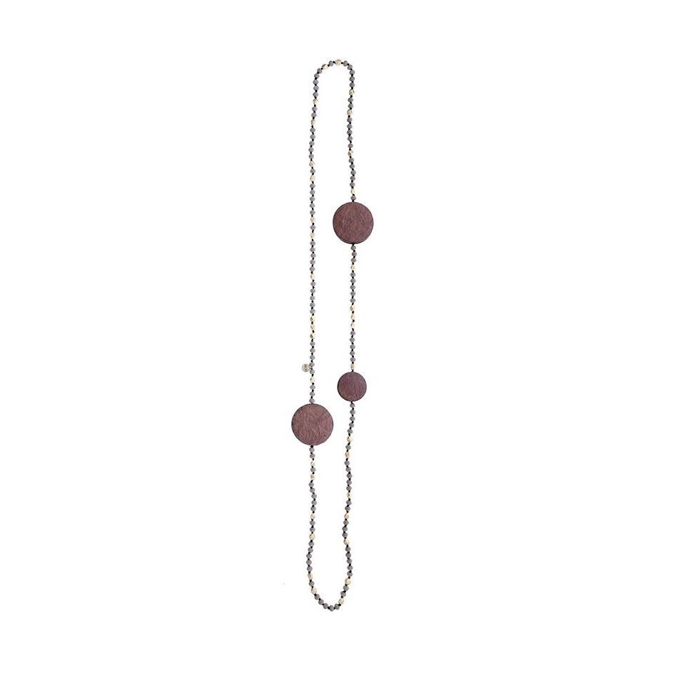 COLLAR LARGO CRISTALES MEDALLAS FORRADAS