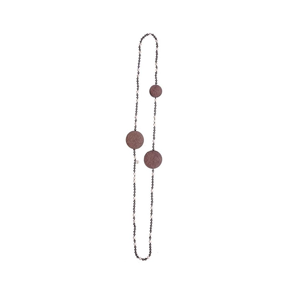 COLLAR LARGO CRISTALES MEDALLAS FORRADAS