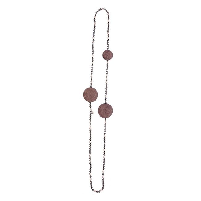 COLLAR LARGO CRISTALES MEDALLAS FORRADAS