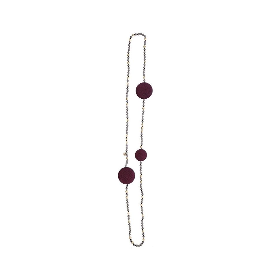 COLLAR LARGO CRISTALES MEDALLAS FORRADAS