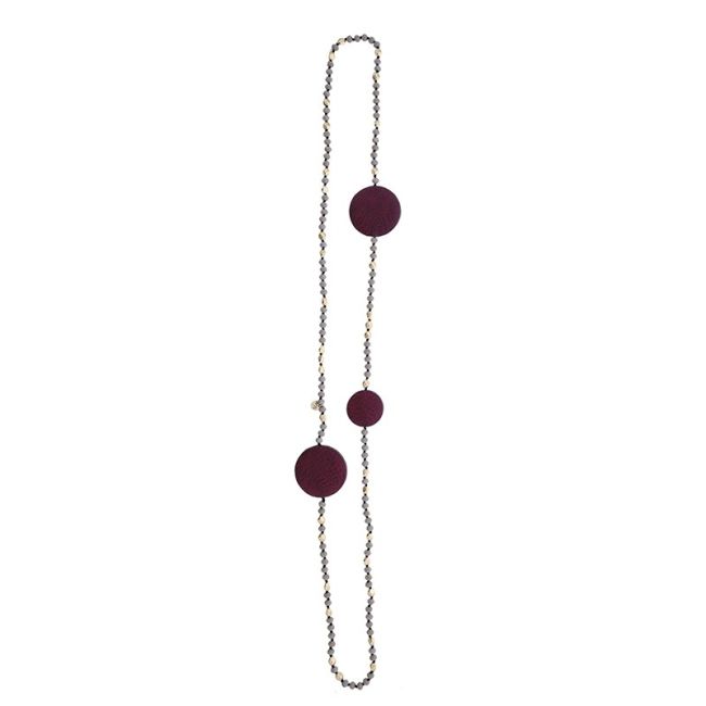 COLLAR LARGO CRISTALES MEDALLAS FORRADAS