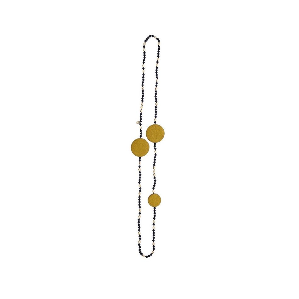 COLLAR LARGO CRISTALES MEDALLAS FORRADAS