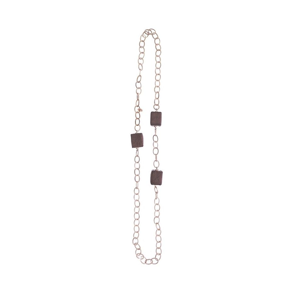 COLLAR LARGO CADENA CUBOS FORRADOS